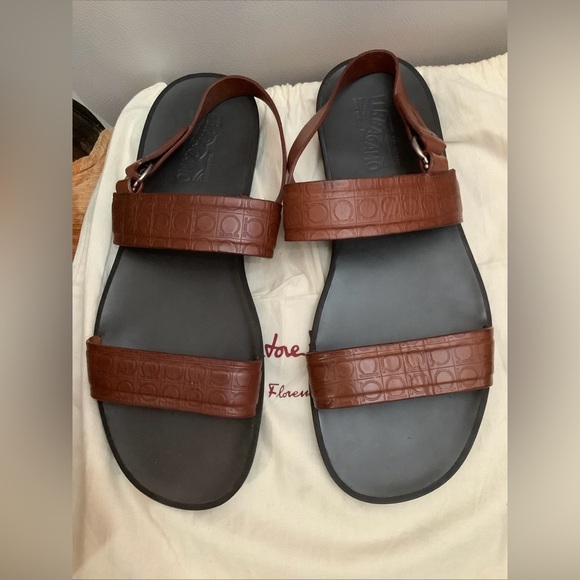 Salvatore Ferragamo Other - NOT FOR SALE RIGHT NOW Ferragamo Men’s Brown Leather Gancini Sandals
